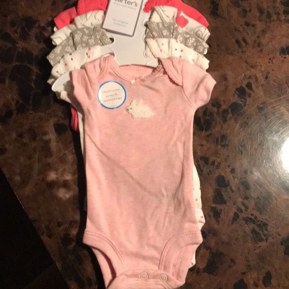 Carters baby girl bodysuits Hi Bunny 5 pack premie